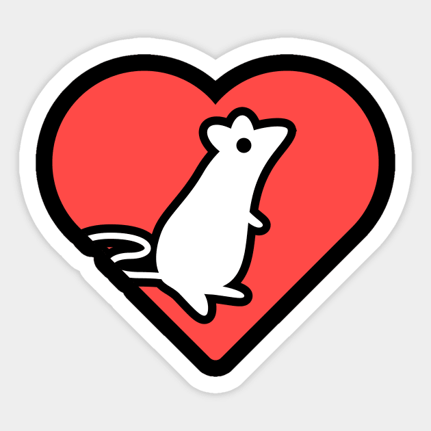 Heart And Pet Rat | Cute Funny Gift Sticker by MeatMan